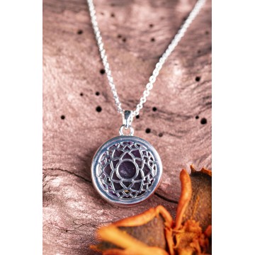 Kronechakra Vedhæng Med Ametyst Kæde Halskæder Godkarmashop - Berk Halskæder