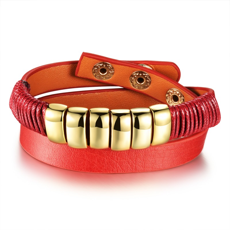 Rødt Læderarmbånd - Armbånd