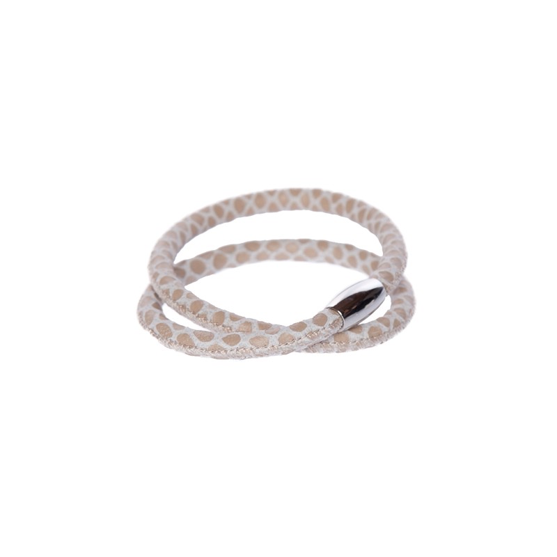 Snake Khaki Læderarmbånd - Armbånd