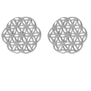 Livets Blomst øreringe Kantet Sølv Spirituelle Smykker Godkarmashop - J.u.s.t Trends Øreringe