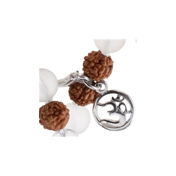 Mala Halskæde Med Bjergkrystal & Rudraksha Halskæder Godkarmashop - Halskæder