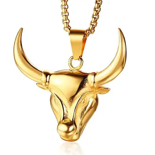 Cow Golden Halsmykke Stål - Halskæder