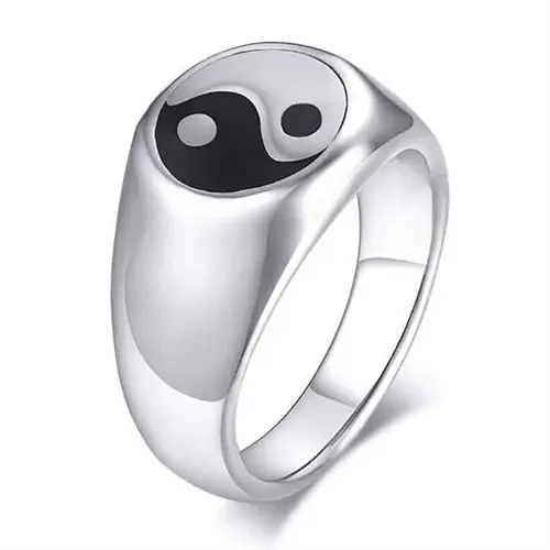 Yen & Yang ædelstål Ring - Fingerringe