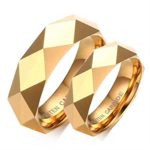 Forgyldt Facet Forlovelsesring Tungsten - Vielsesringe