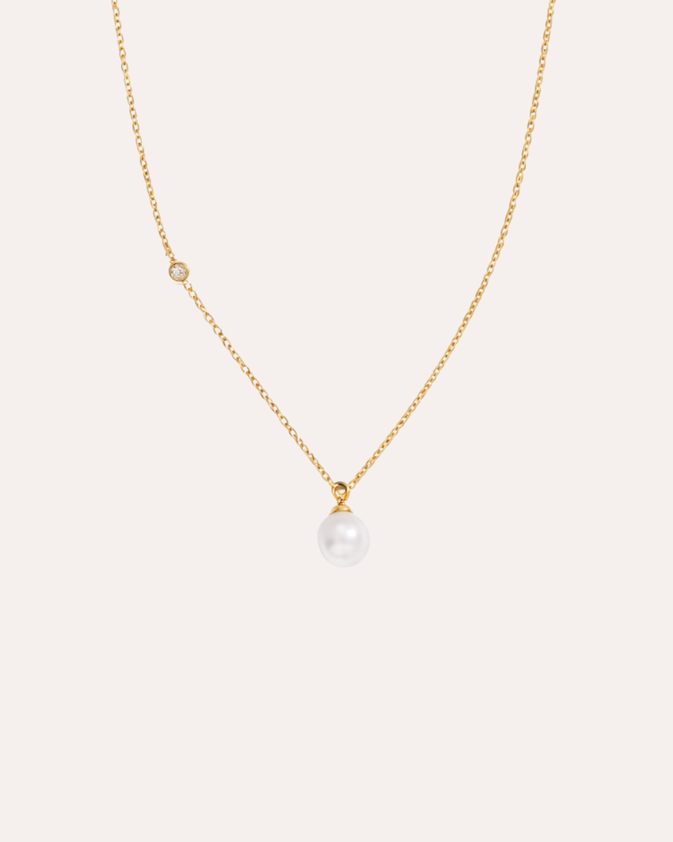 Pearl Drop Necklace Forgyldt - Khaai Studio Halskæder
