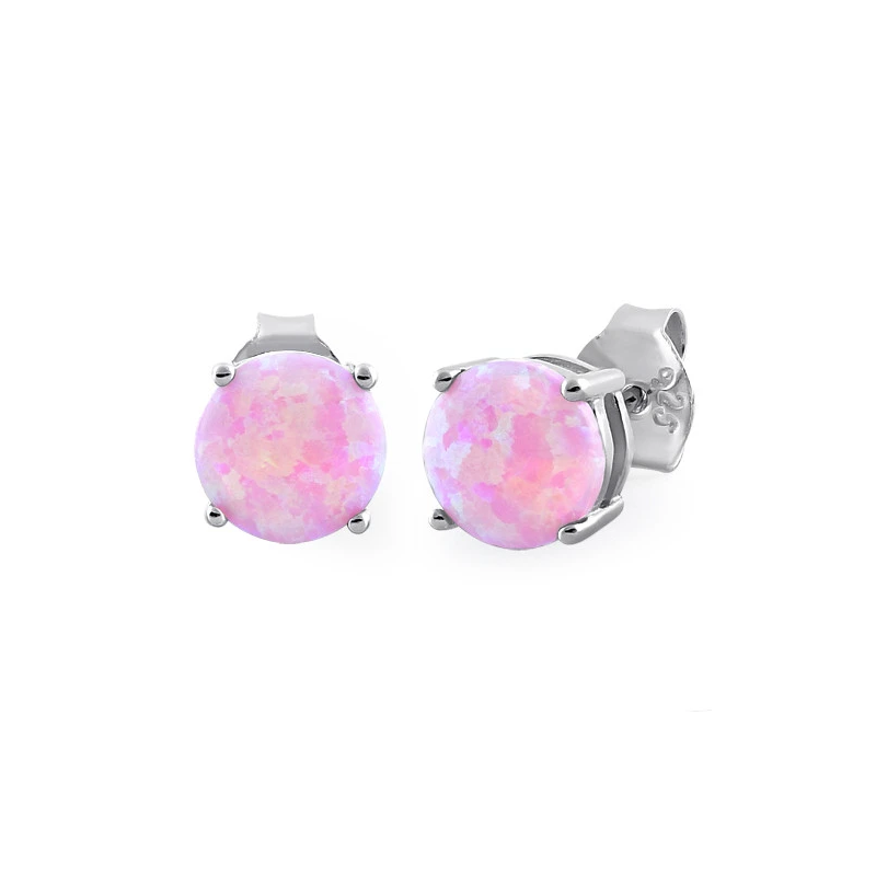 Pink Opal øreringe ørestikker Med 925 Sterling Sølv & Rhodium Belægning - Opalsmykker.dk Øreringe