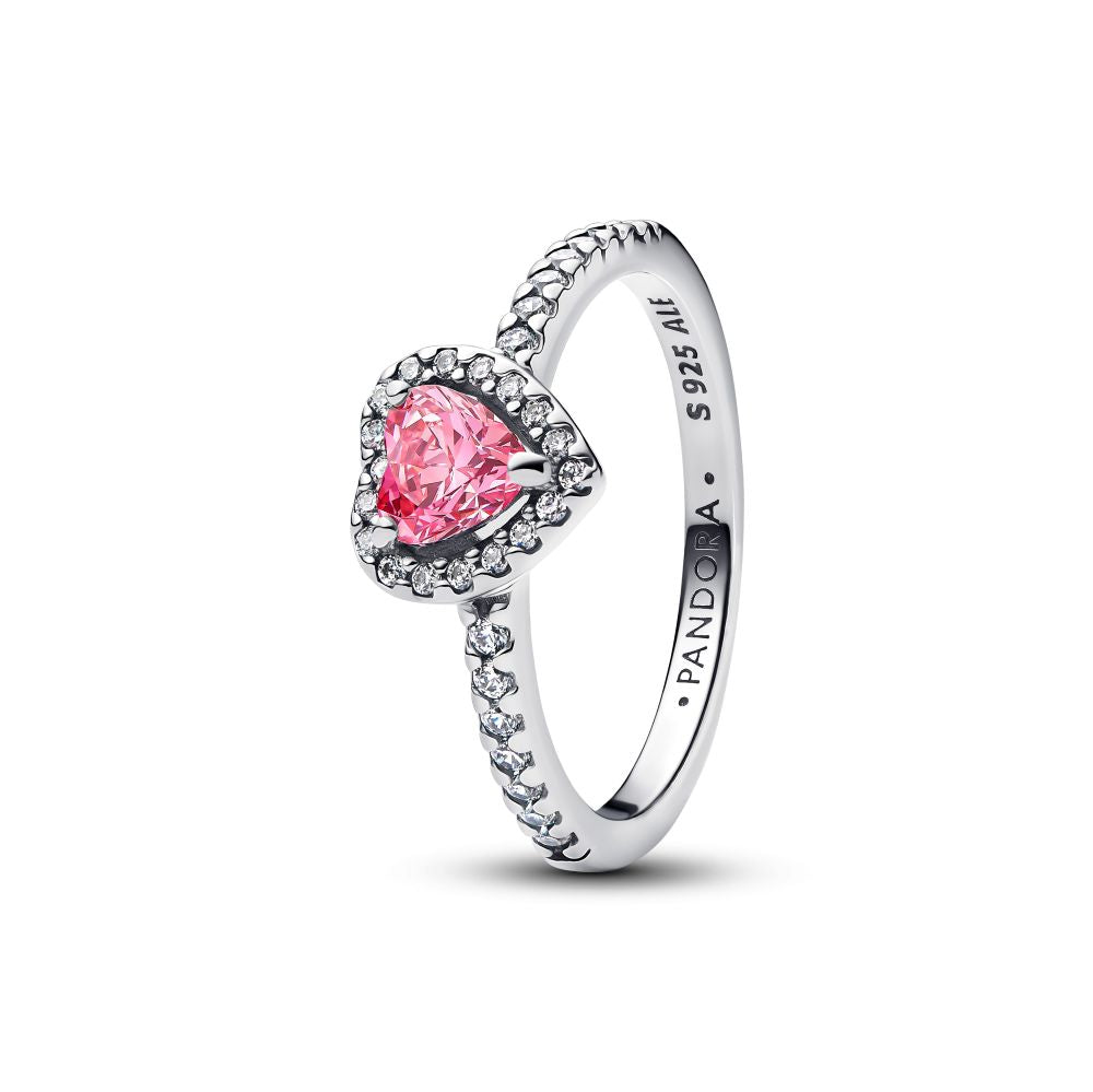 Pink Pandora Hjerte Ring Sølv Med Sten 198421c03 - Pandora Fingerringe