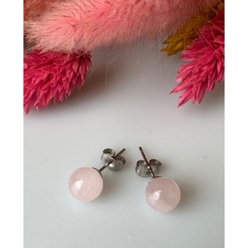 Rosa Kvarts ørering Godkarmashop - Øreringe