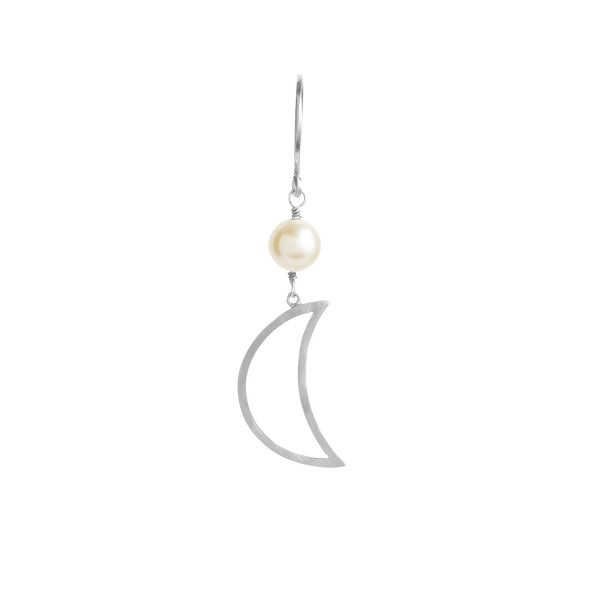 Stine Bella Moon Earring With Pearl 1282 - Stine A Øreringe