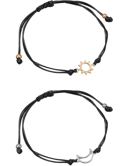 Trendy Sol Måne Veninde Armbånd Guld Sølv - Armbånd