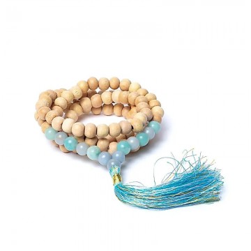 Tulsi Mala Amazonit Angelit Mala Halskæder Godkarmashop - Phoenix Import Halskæder