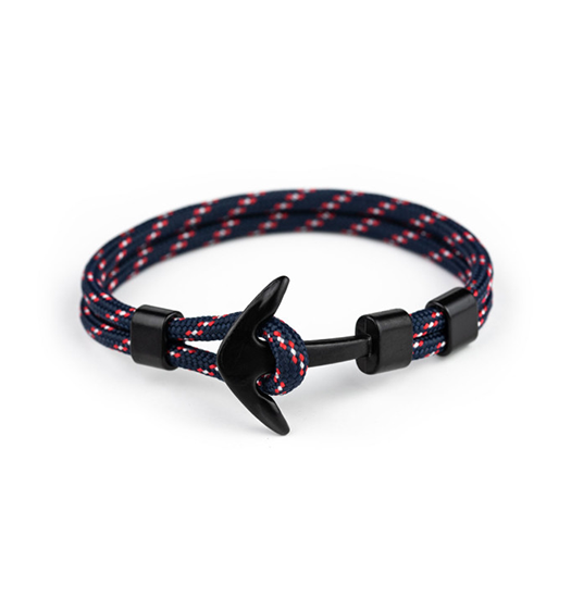 Deluxeamptrade Nylon Anker Armbånd Onesize Sort Blå Mix - Deluxecovers Armbånd