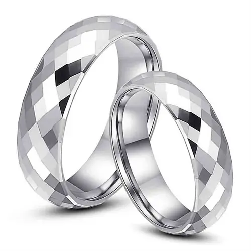 Erato Vielse Forlovelsesring Blank Tungsten Facet - Vielsesringe