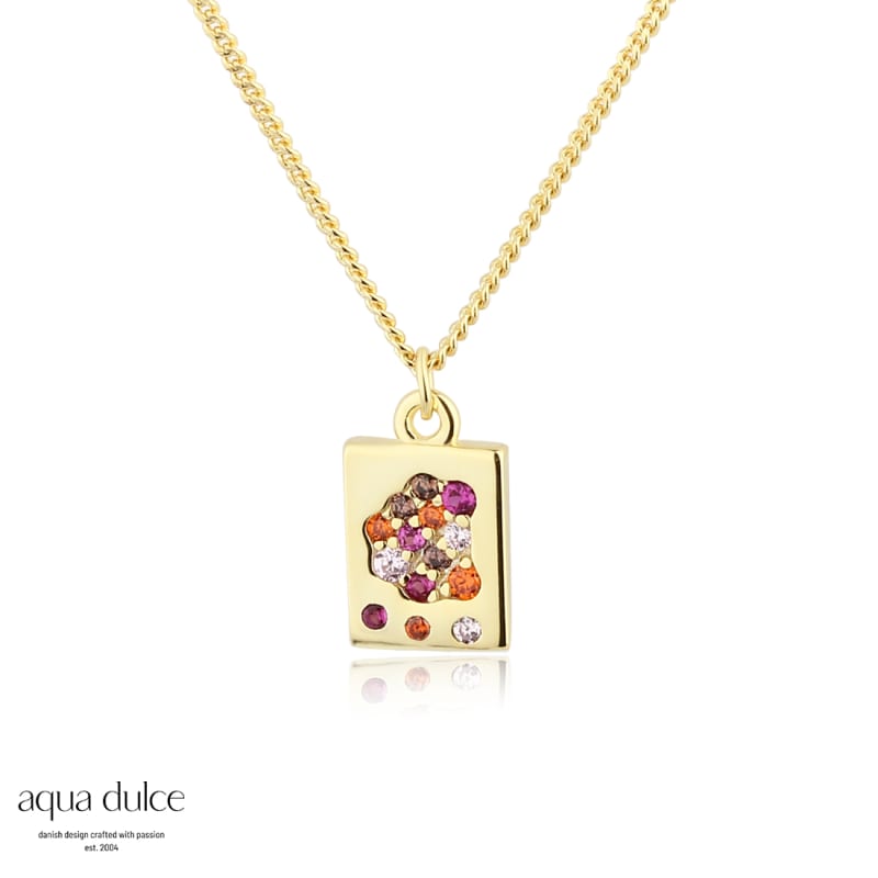 Pink Stardust Necklace Golden - Aqua Dulce Halskæder  - 5740013852191