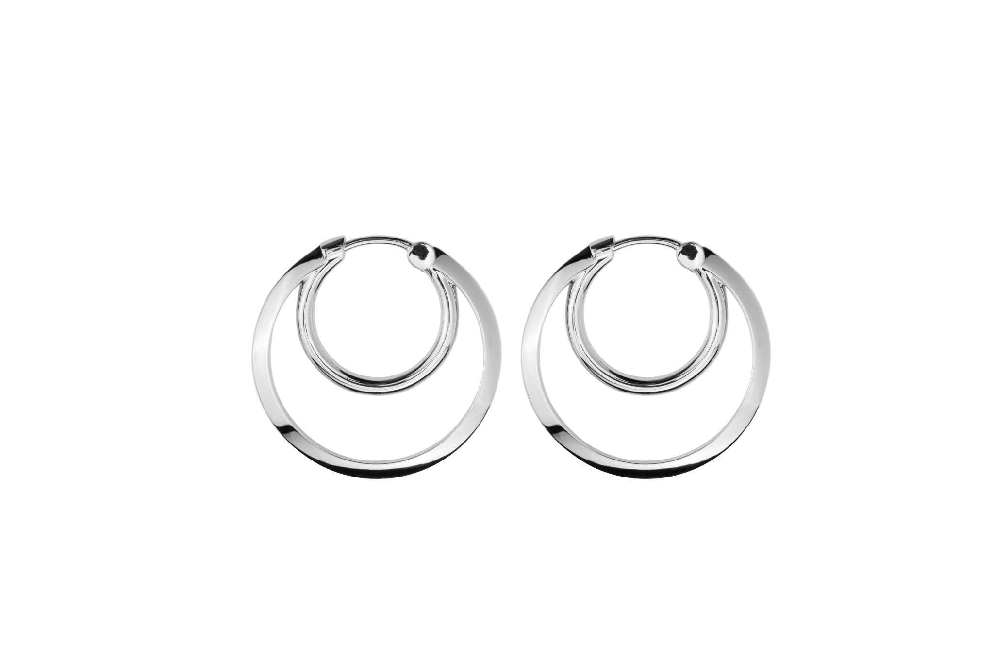 Sølv Double Hoops Silver - Ix Studios Øreringe  - 5714534002267