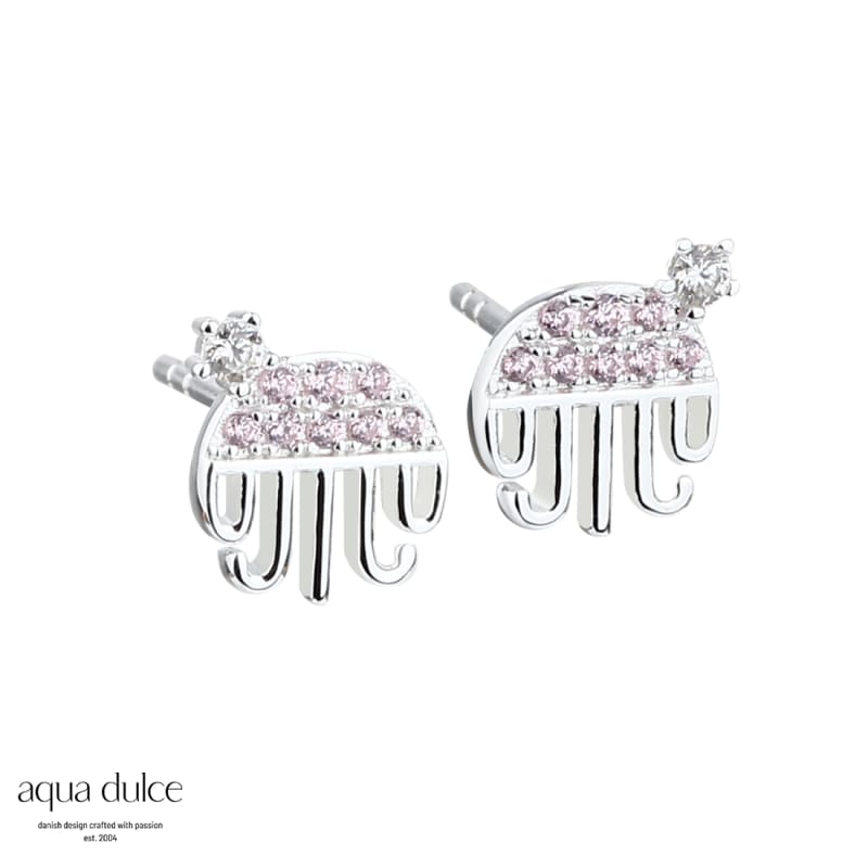 Rosa Jelly Ørestikker Sterling Sølv Med Lille Vandmand - Aqua Dulce Ørestikkere  - 5740013849788