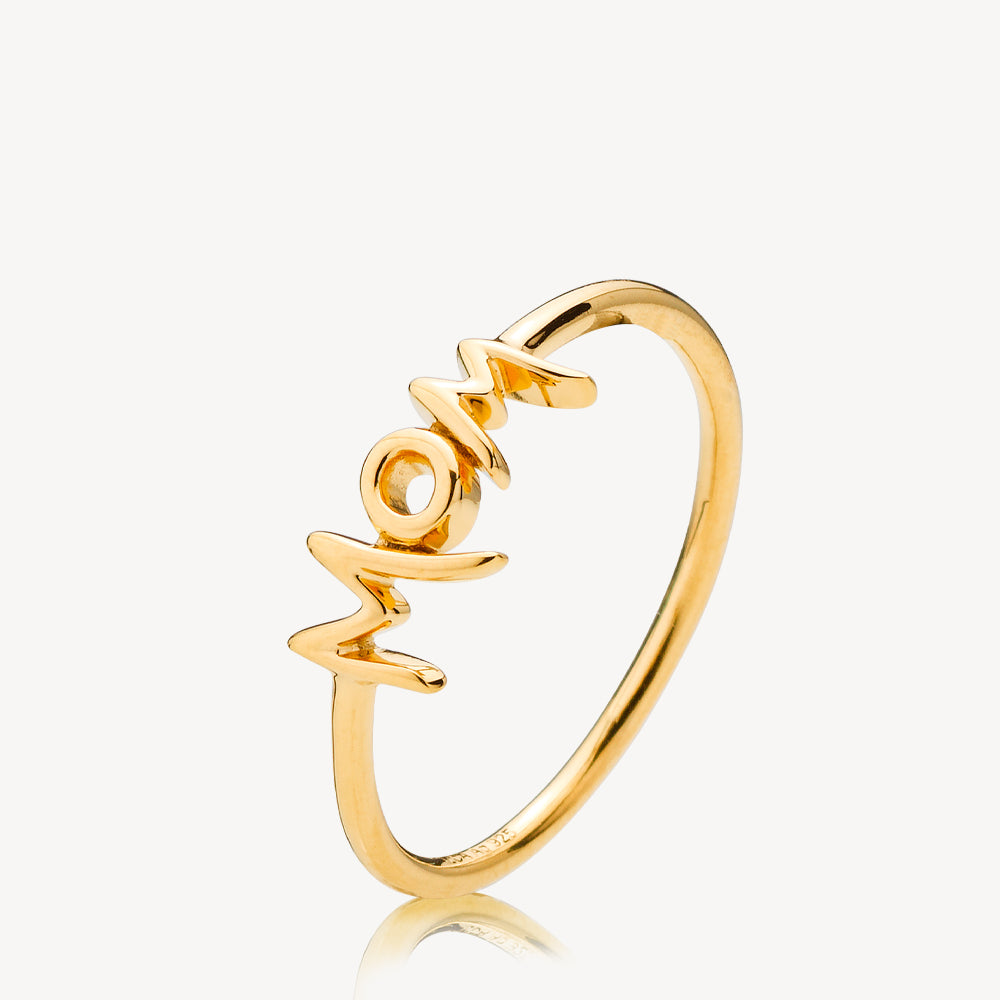 Guld Fam Mom Ring Forgyldt - Sistie Fingerringe