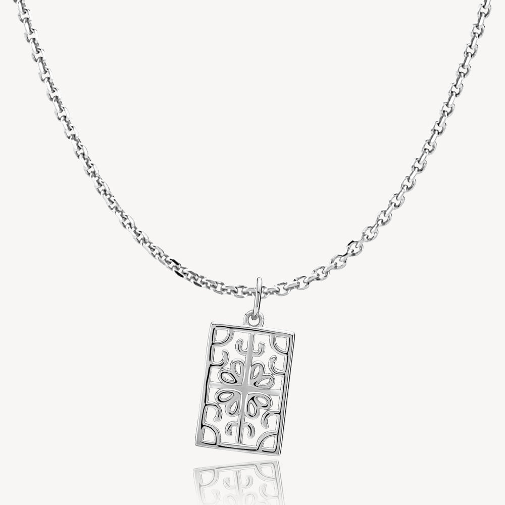 Sølv Balance Chain With Pendant Shiny Recycled Silver - Sistie Halskæder