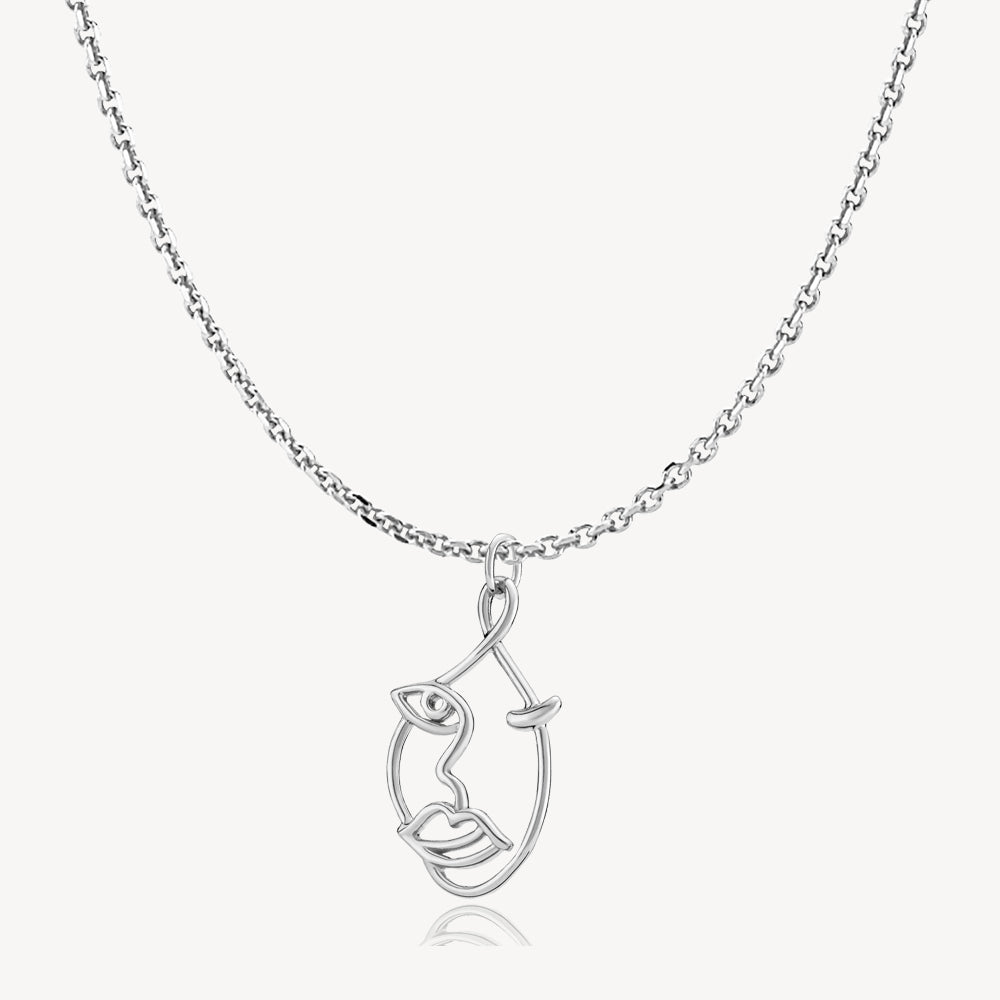 Sølv The Kiss Chain With Pendant Shiny Recycled Silver - Sistie Halskæder