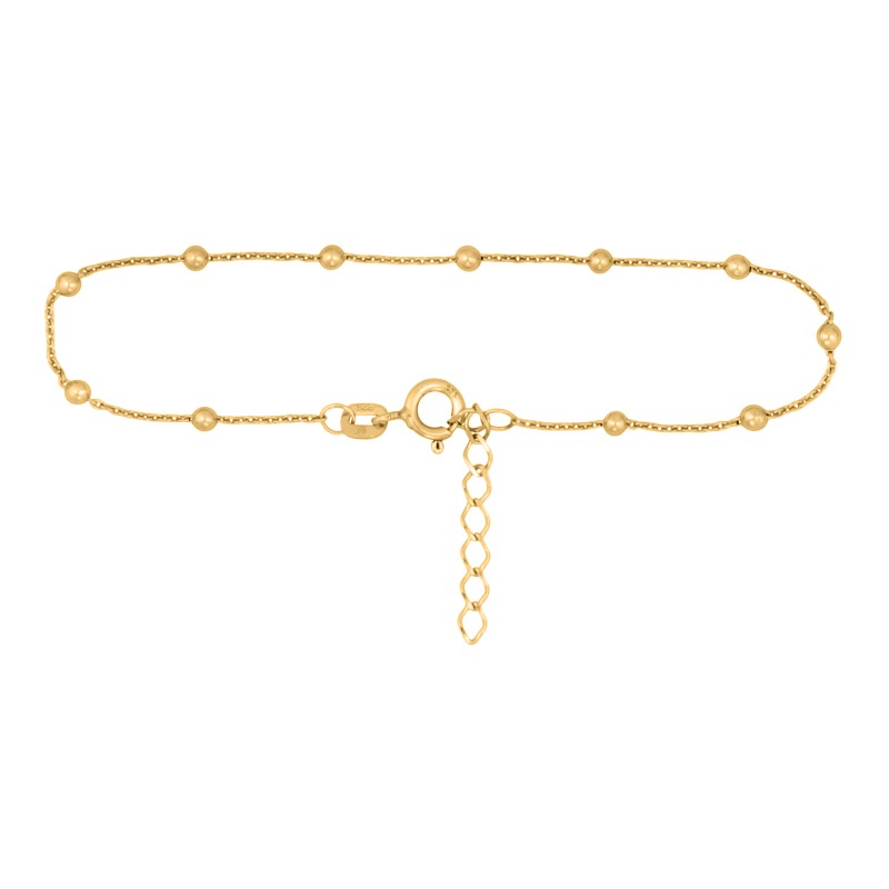 Ankelkæde Forgyldt Sølv Med Kugler - Blicherfuglsang Ankelkæder