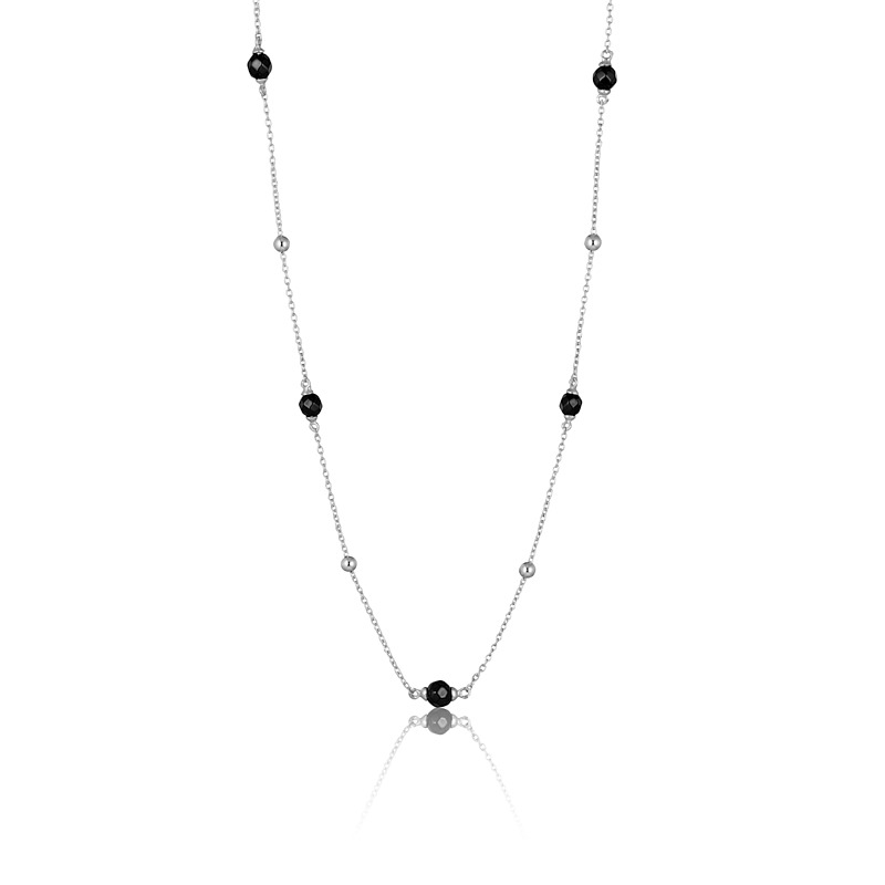 Sort Halskæde Sølv Med Kugler Onyx - Blicherfuglsang Halskæder