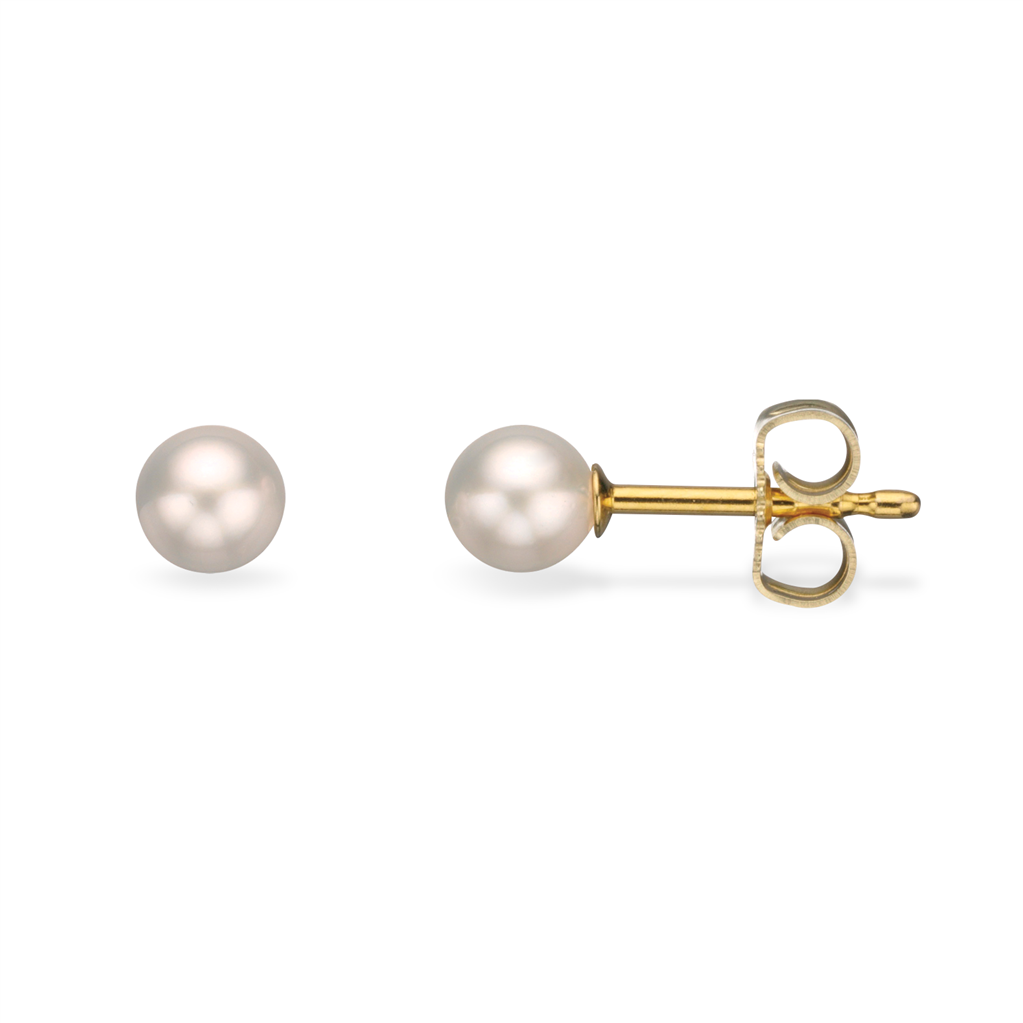 Scrouples Karat Guld Kulturperle ørestikker 5mm 1013 - Scrouples Ørestikkere  - 1233690107141
