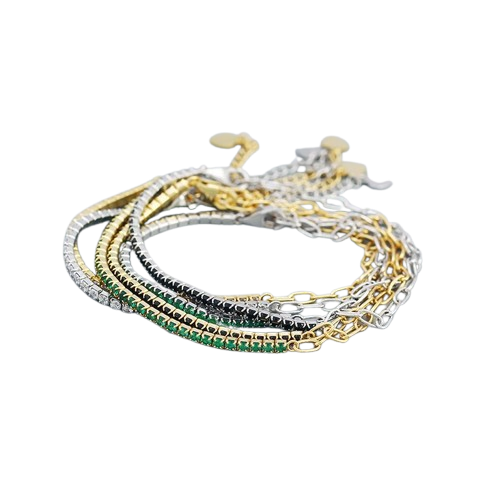Donnatella Armring Forgyldt GrØn 102141 - Donnatella Armbånd