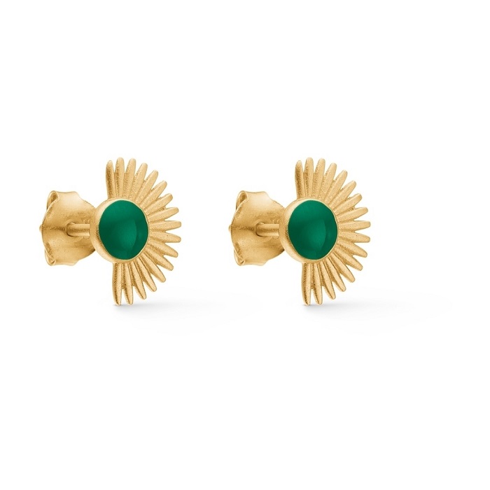Grøn Enamel Soleil øreringe Petrol Green E97gm - Øreringe