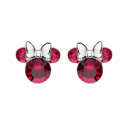 Hvid Disney Minni Mouse ørestikker Rød Med Sløjfe - Disney Øreringe