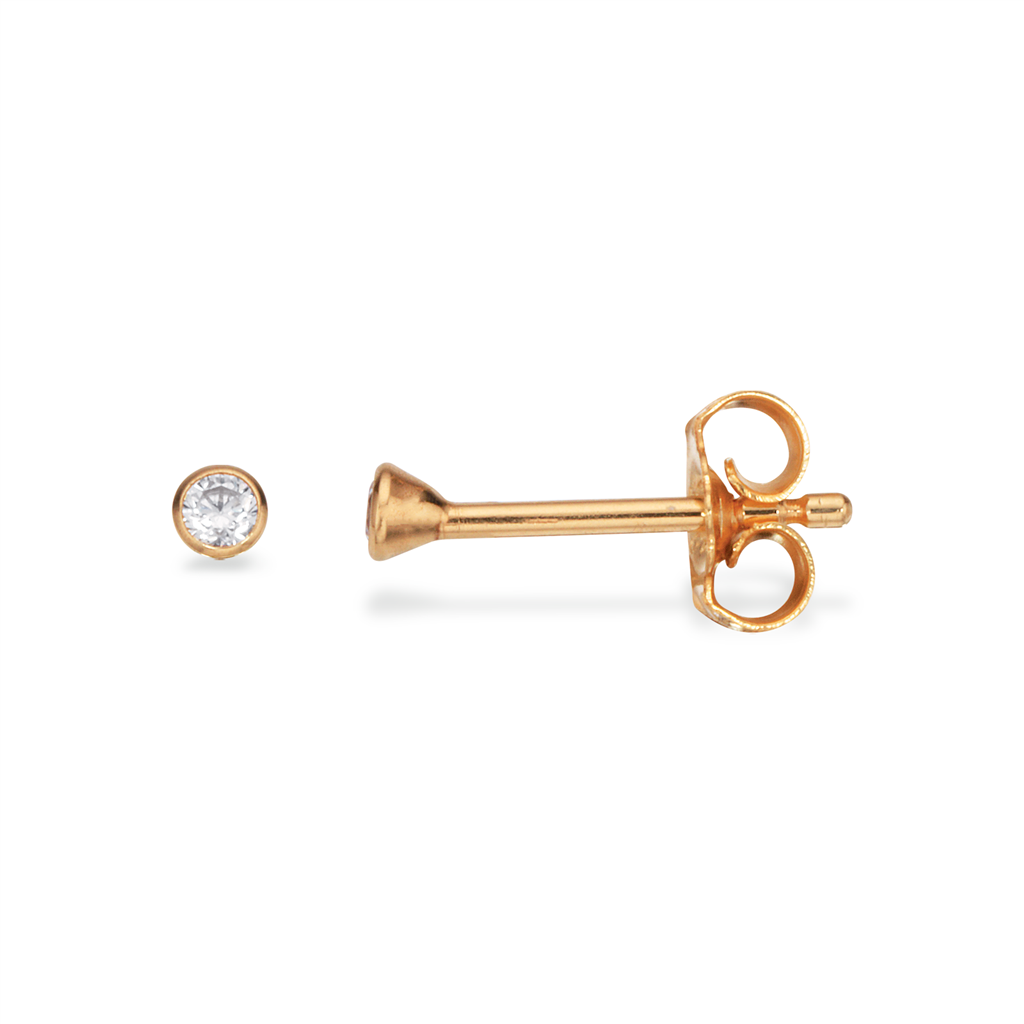 Scrouples Karat ørestik Med Sten 2mm 112015 - Scrouples Ørestikkere  - 1233690115399