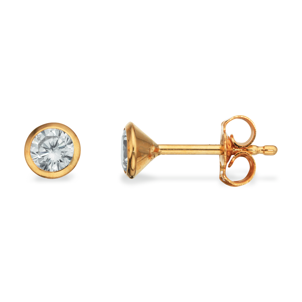Scrouples Karat Guld øreringe Med Zirkonia Sten 4mm 112053 - Scrouples Øreringe  - 1233690125633