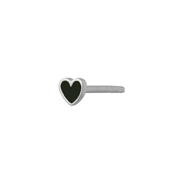 Sort Stine Petit Heart Black ørering Sølv 1181 Black - Stine A Øreringe