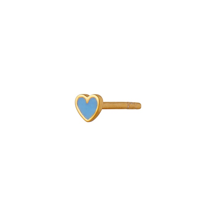 Stine Petit Love Heart ørering 1181 Light Blue - Stine A Øreringe