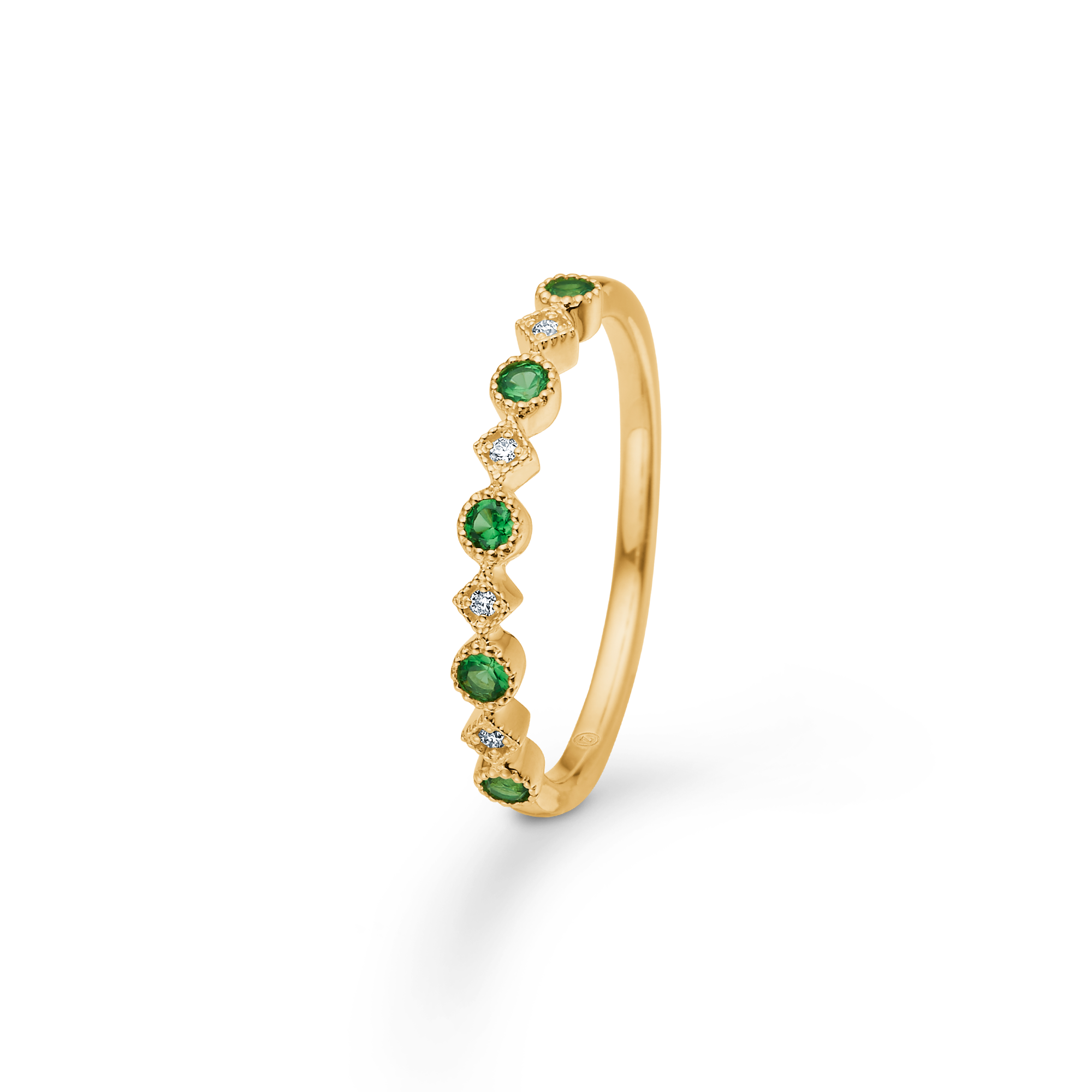 Mads Poetry Ring Karat Guld Med Diamanter Tsavorit 1546153 - Mads Z Fingerringe