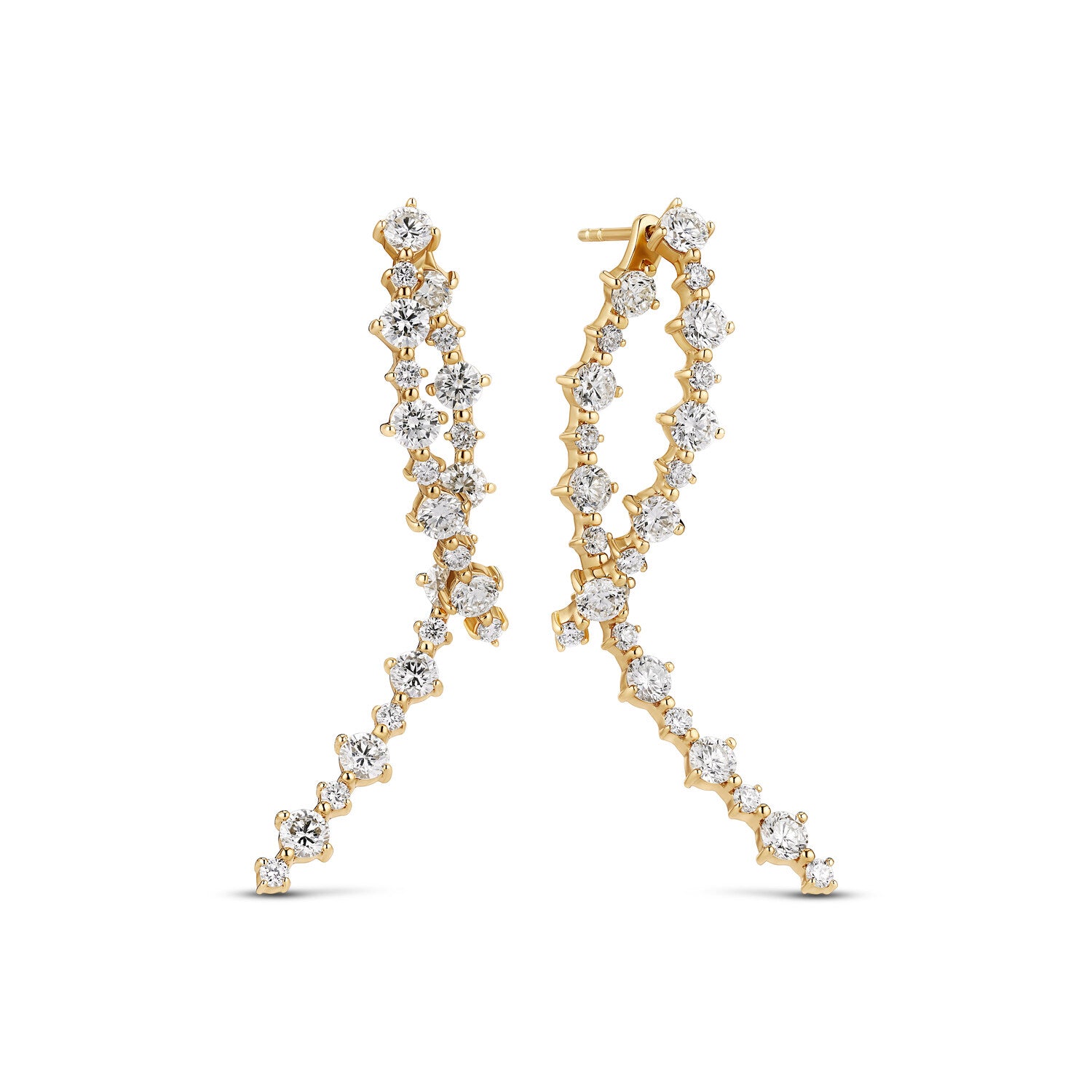 Hvid Brina Lungo Guld Guld Lab Grown Diamanter - Øreringe  - 5710699085589