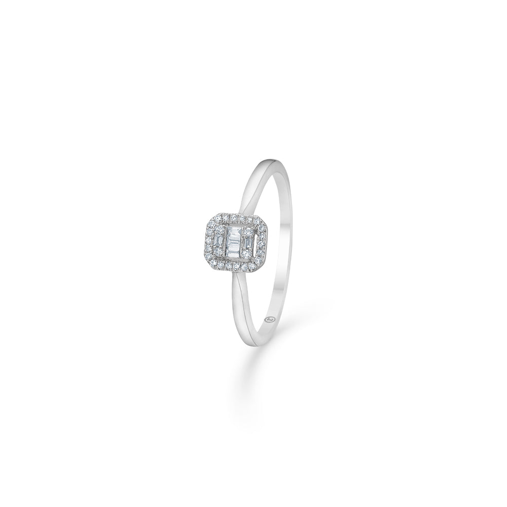 Hvid Mads Ring Elizabeth Guld Ring Med Diamanter 1641030 - Mads Z Fingerringe  - 1233690117195