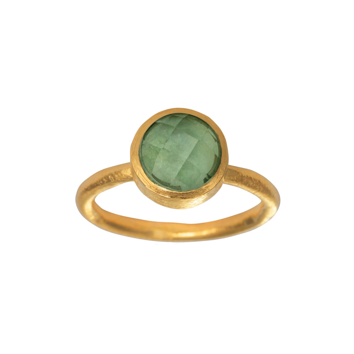 Grøn Susanne Friis Bjørner Ring Sfb Sølv Forgyldt Ring Med Facet Slebet Kvarts 1659 107 - Fingerringe  - 1233690237527