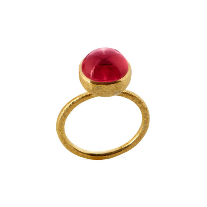Pink Susanne Friis Bjørner Ring Sfb Forgyldt Sølv Ring Med Krystal 1678 183 - Fingerringe  - 1233690191126