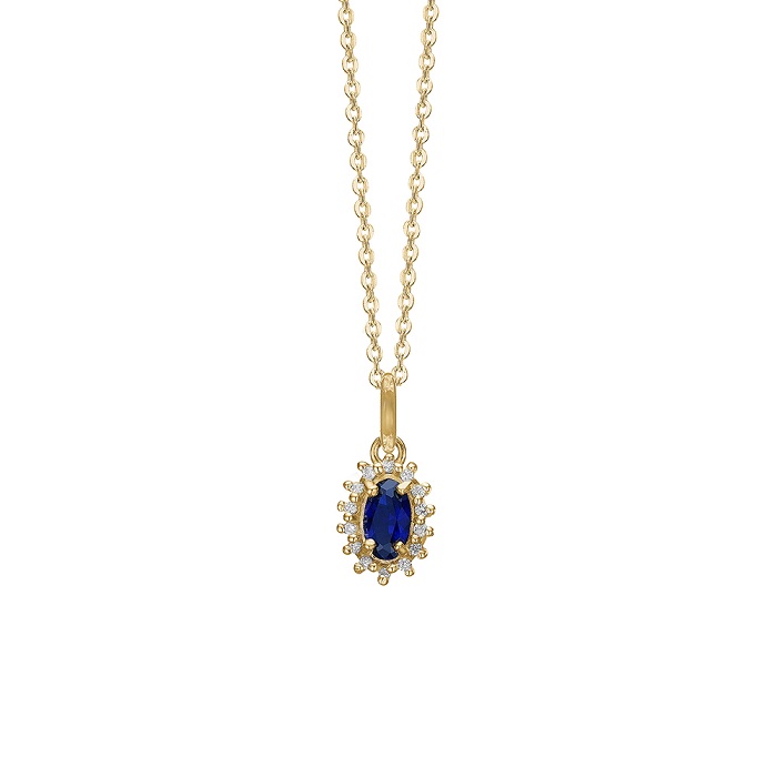 Aagaard Halskæde Med Diamanter Safir 1680 - Aagaard Halskæder