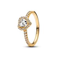 Pandora Forgyldt Hjertering Med Sten 168421c01 - Pandora Fingerringe