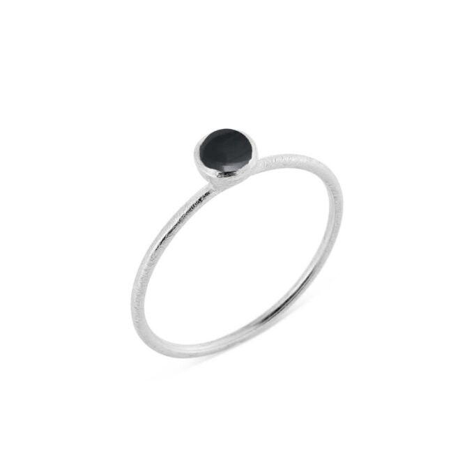 Sort Susanne Friis Bjørner Ring Sfb Sølv Ring Med Agat 1686 101 - Fingerringe  - 1233690169828