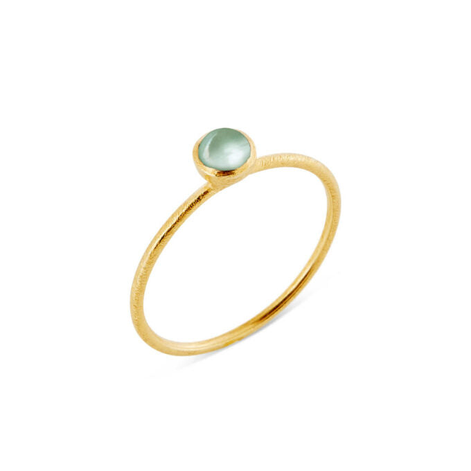 Grøn Susanne Friis Bjørner Ring Sfb Guld Belagt Sølv Ring Med Kvarts 1686 107 - Fingerringe