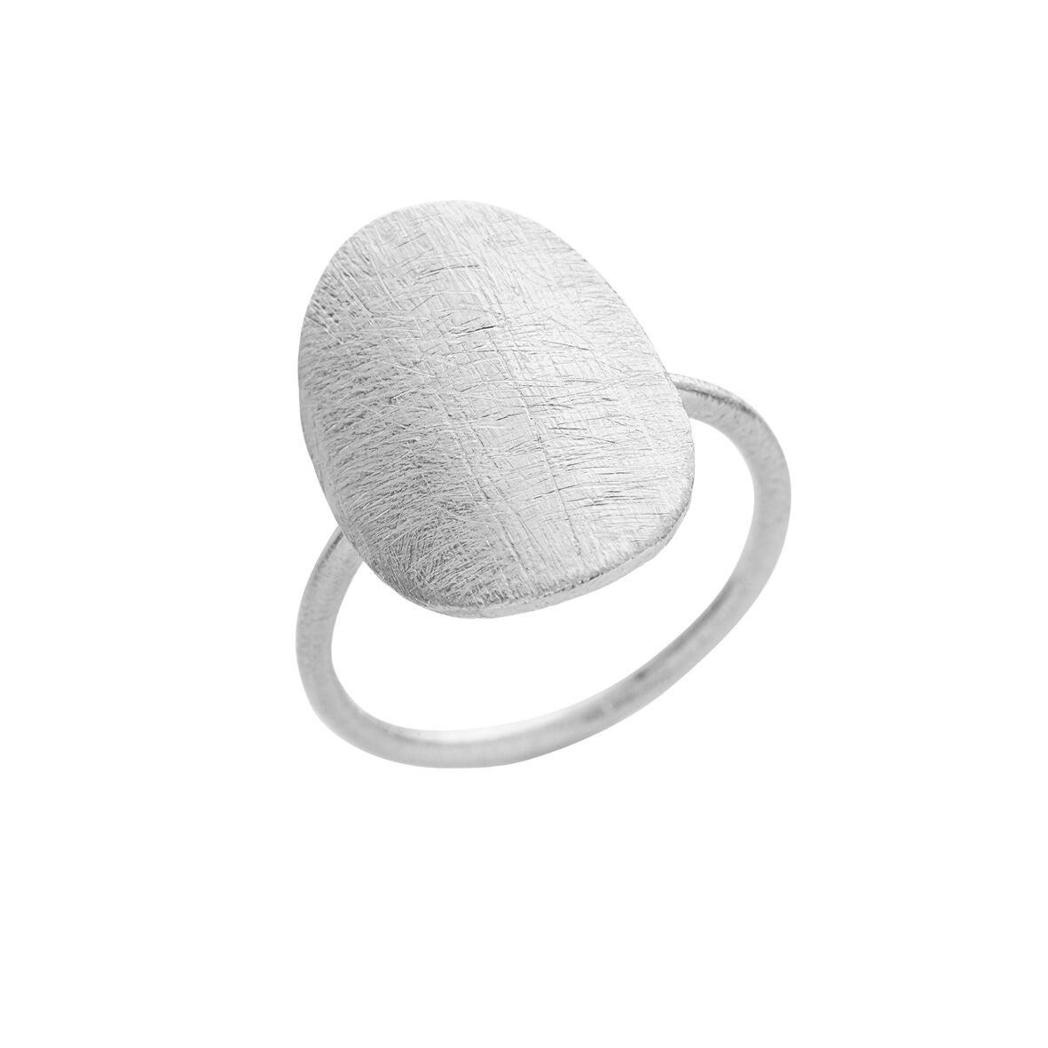Susanne Friis Bjørner Ring 1697 Ring Sølv Med Oval Plade - Fingerringe  - 1233690095905
