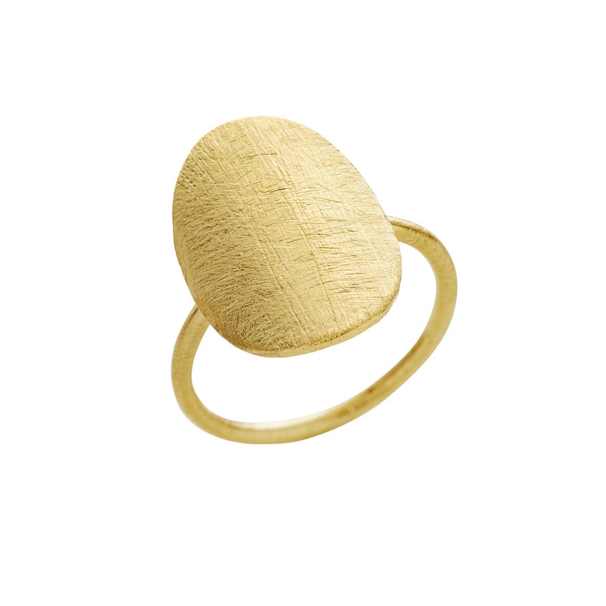 Susanne Friis Bjørner Ring Sfb Ring Forgyldt Sølv Med Matteret Oval Oval Plade 1697 - Fingerringe  - 1233690095912