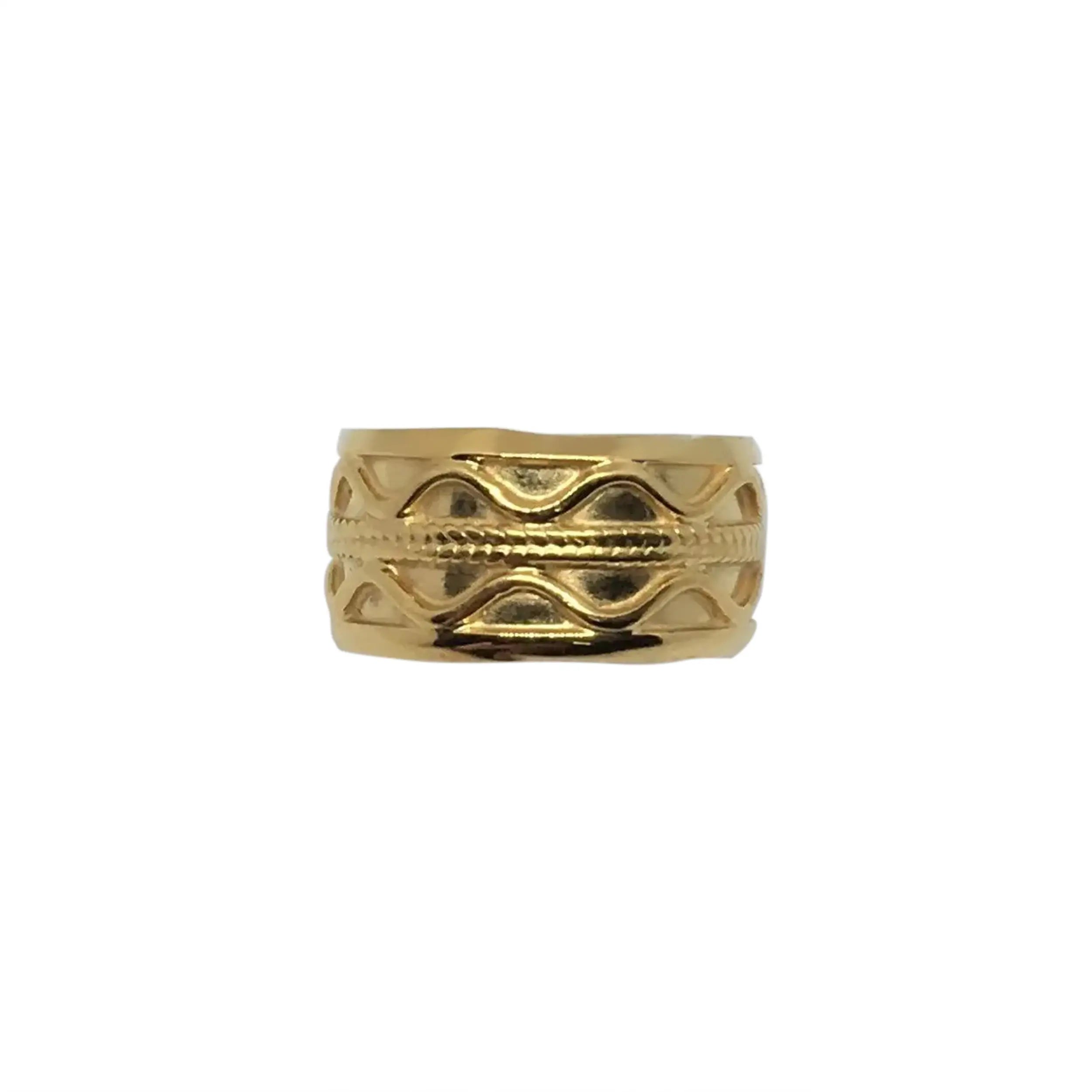 Guld Fingerring Dobbelt Bølge Forgyldt Sterlingsølv Str - Fingerringe - 05740034058558