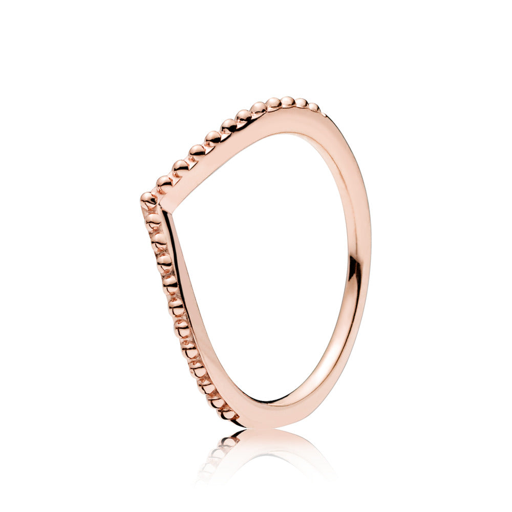 Rosa Pandora Forgyldt Wishbone Ring 186315 - Pandora Fingerringe  - 1233690083872