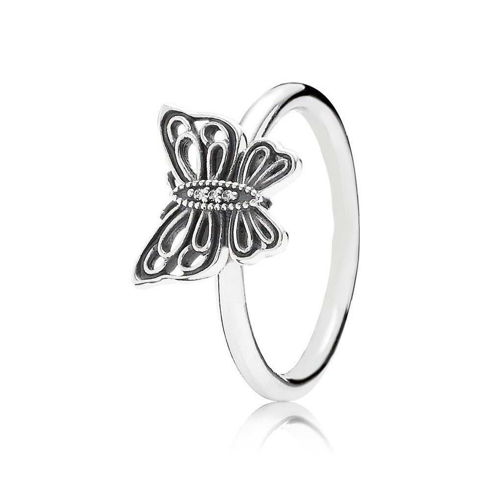 Pandora Sølv Ring Med Sommerfugl 190901cz - Pandora Fingerringe  - 1233690008462