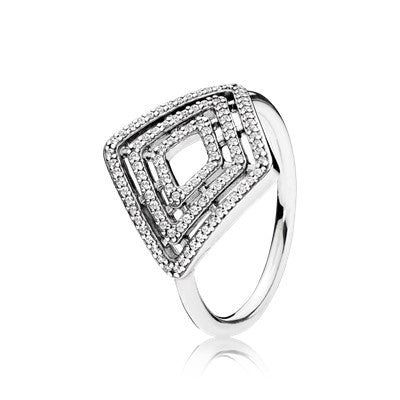 Pandora Sølvring Geometriske Linjer Med Zirkonia 196210cz - Pandora Fingerringe  - 1233690008929