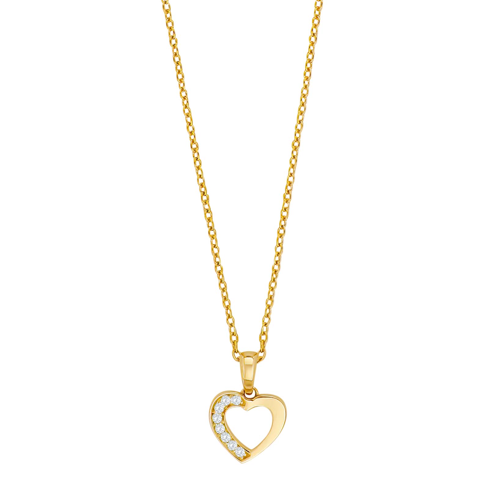 14kt Guld Hjertevedhæng 04ct Inkl Forg Kæde - Siersbøl Halskæder