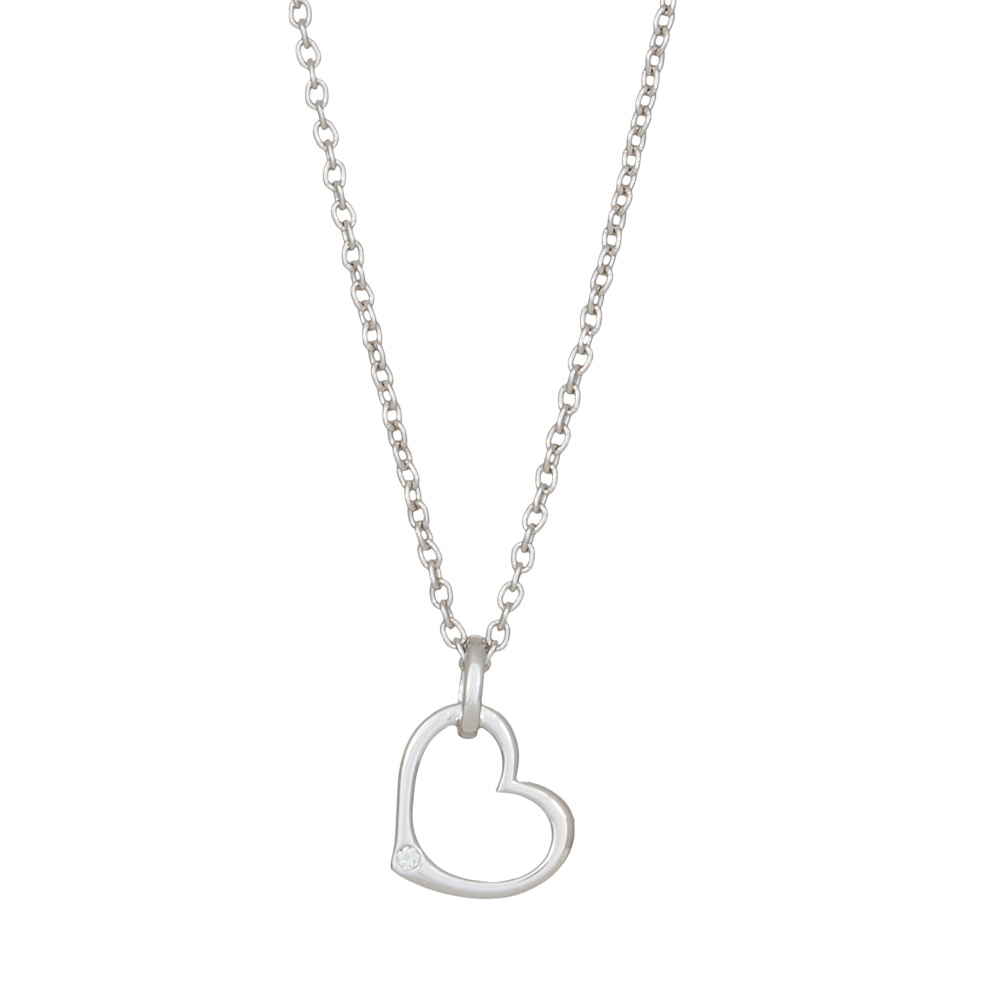 Hvid 14kt Guldshjerte Dia 010ct Inkl - Siersbøl Halskæder